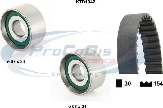 Procodis France KTD1042 - Комплект зубчатого ремня ГРМ autospares.lv