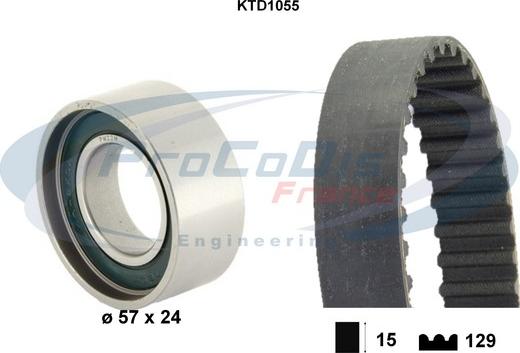 Procodis France KTD1055 - Комплект зубчатого ремня ГРМ autospares.lv