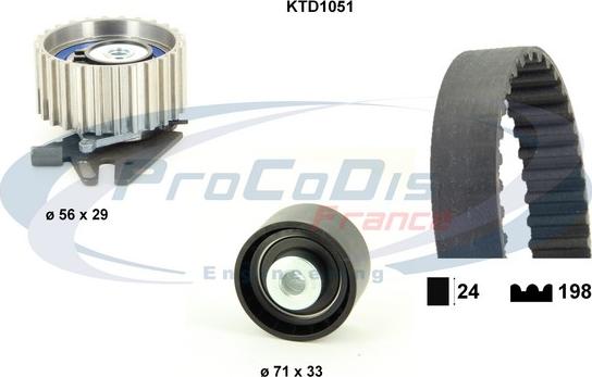 Procodis France KTD1051 - Комплект зубчатого ремня ГРМ autospares.lv