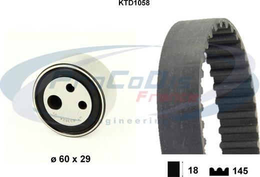 Procodis France KTD1058 - Комплект зубчатого ремня ГРМ autospares.lv