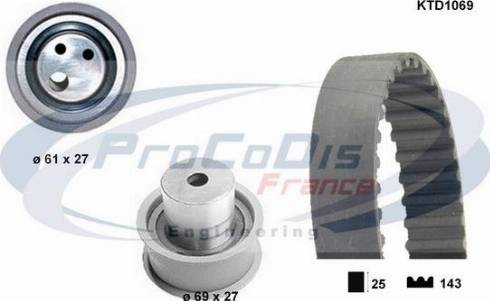 Procodis France KTD1069 - Комплект зубчатого ремня ГРМ autospares.lv