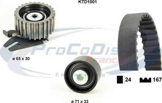 Procodis France KTD1001 - Комплект зубчатого ремня ГРМ autospares.lv