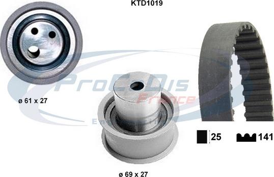 Procodis France KTD1019 - Комплект зубчатого ремня ГРМ autospares.lv