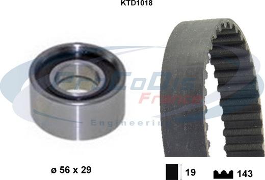 Procodis France KTD1018 - Комплект зубчатого ремня ГРМ autospares.lv