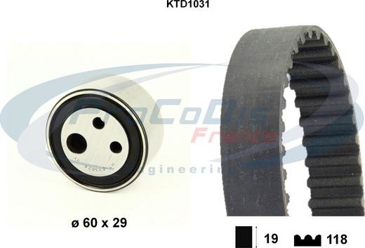 Procodis France KTD1031 - Комплект зубчатого ремня ГРМ autospares.lv