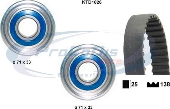 Procodis France KTD1026 - Комплект зубчатого ремня ГРМ autospares.lv