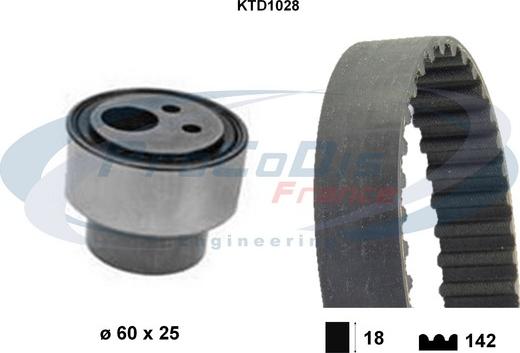 Procodis France KTD1028 - Комплект зубчатого ремня ГРМ autospares.lv