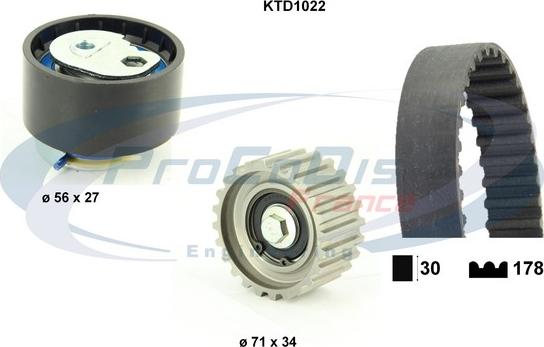 Procodis France KTD1022 - Комплект зубчатого ремня ГРМ autospares.lv