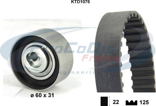 Procodis France KTD1076 - Комплект зубчатого ремня ГРМ autospares.lv