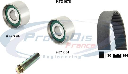 Procodis France KTD1078 - Комплект зубчатого ремня ГРМ autospares.lv