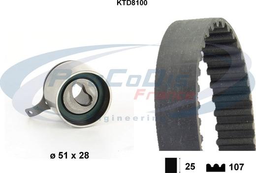 Procodis France KTD8100 - Комплект зубчатого ремня ГРМ autospares.lv