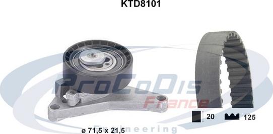 Procodis France KTD8101 - Комплект зубчатого ремня ГРМ autospares.lv