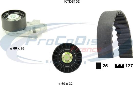 Procodis France KTD8102 - Комплект зубчатого ремня ГРМ autospares.lv