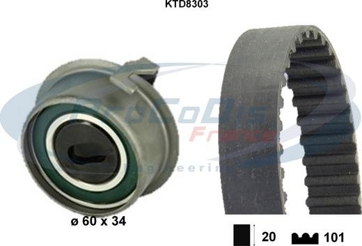 Procodis France KTD8303 - Комплект зубчатого ремня ГРМ autospares.lv