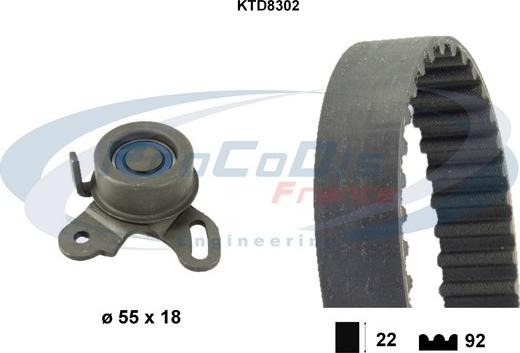 Procodis France KTD8302 - Комплект зубчатого ремня ГРМ autospares.lv