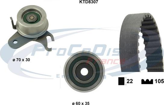 Procodis France KTD8307 - Комплект зубчатого ремня ГРМ autospares.lv