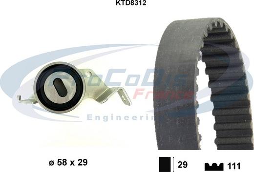 Procodis France KTD8312 - Комплект зубчатого ремня ГРМ autospares.lv