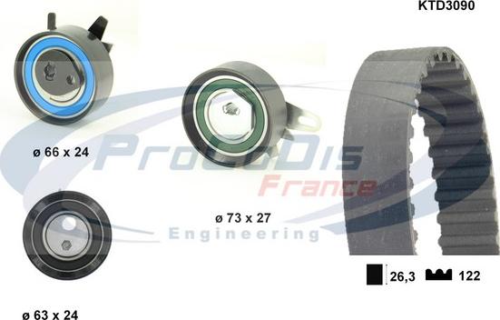 Procodis France KTD3090 - Комплект зубчатого ремня ГРМ autospares.lv