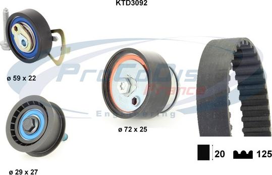 Procodis France KTD3092 - Комплект зубчатого ремня ГРМ autospares.lv