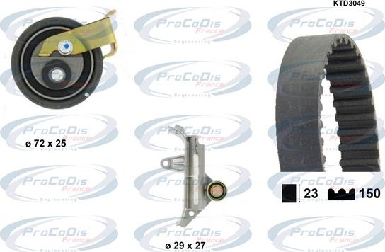 Procodis France KTD3049 - Комплект зубчатого ремня ГРМ autospares.lv