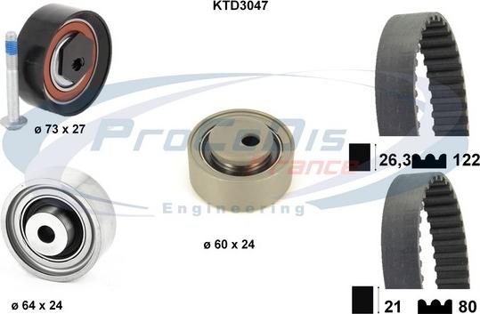 Procodis France KTD3047 - Комплект зубчатого ремня ГРМ autospares.lv