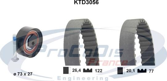 Procodis France KTD3056 - Комплект зубчатого ремня ГРМ autospares.lv