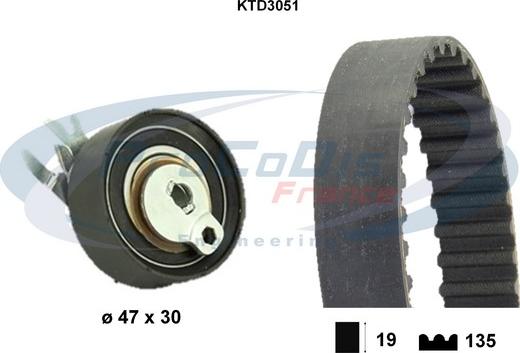 Procodis France KTD3051 - Комплект зубчатого ремня ГРМ autospares.lv