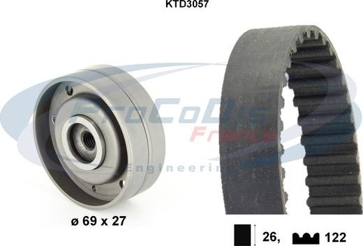 Procodis France KTD3057 - Комплект зубчатого ремня ГРМ autospares.lv