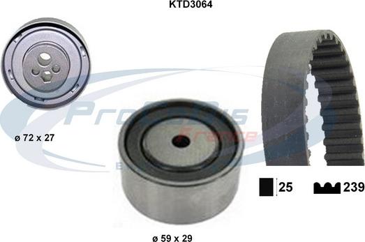 Procodis France KTD3064 - Комплект зубчатого ремня ГРМ autospares.lv