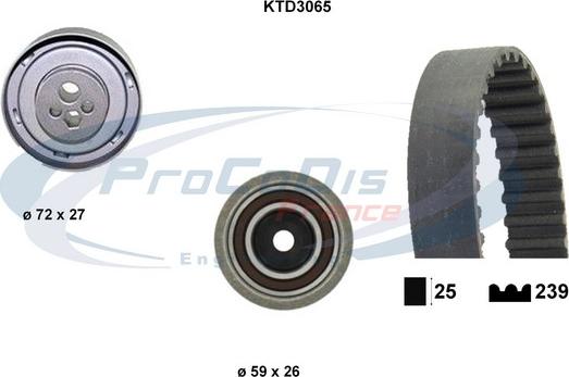 Procodis France KTD3065 - Комплект зубчатого ремня ГРМ autospares.lv