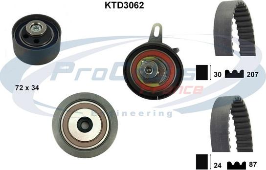 Procodis France KTD3062 - Комплект зубчатого ремня ГРМ autospares.lv