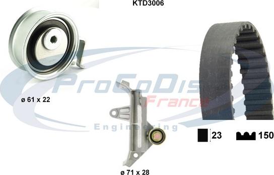 Procodis France KTD3006 - Комплект зубчатого ремня ГРМ autospares.lv