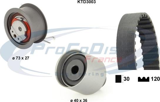 Procodis France KTD3003 - Комплект зубчатого ремня ГРМ autospares.lv