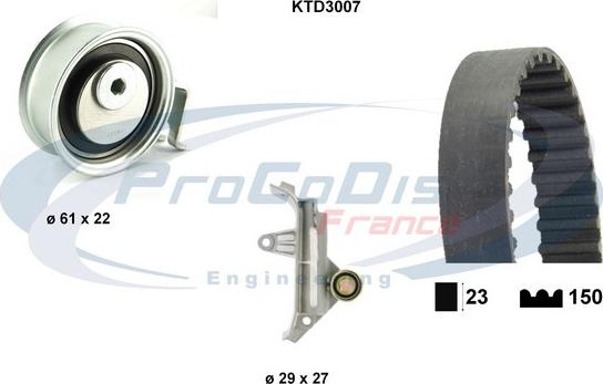 Procodis France KTD3007 - Комплект зубчатого ремня ГРМ autospares.lv