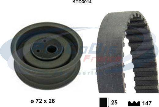 Procodis France KTD3014 - Комплект зубчатого ремня ГРМ autospares.lv