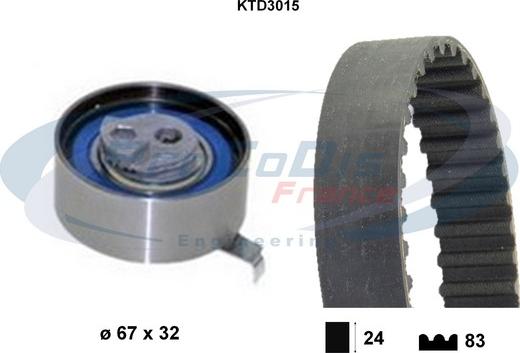 Procodis France KTD3015 - Комплект зубчатого ремня ГРМ autospares.lv