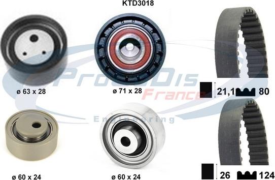 Procodis France KTD3018 - Комплект зубчатого ремня ГРМ autospares.lv