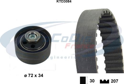 Procodis France KTD3084 - Комплект зубчатого ремня ГРМ autospares.lv