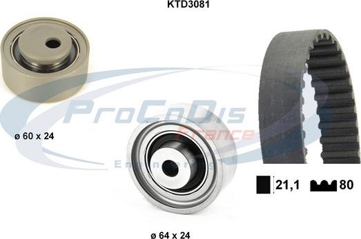 Procodis France KTD3081 - Комплект зубчатого ремня ГРМ autospares.lv