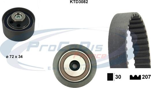 Procodis France KTD3082 - Комплект зубчатого ремня ГРМ autospares.lv