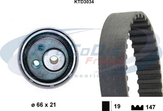 Procodis France KTD3034 - Комплект зубчатого ремня ГРМ autospares.lv