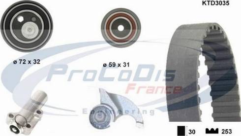 Procodis France KTD3035 - Комплект зубчатого ремня ГРМ autospares.lv