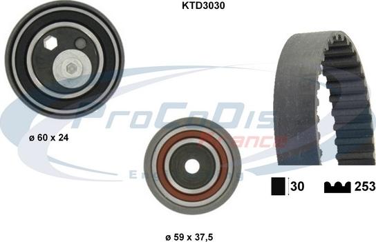 Procodis France KTD3030 - Комплект зубчатого ремня ГРМ autospares.lv