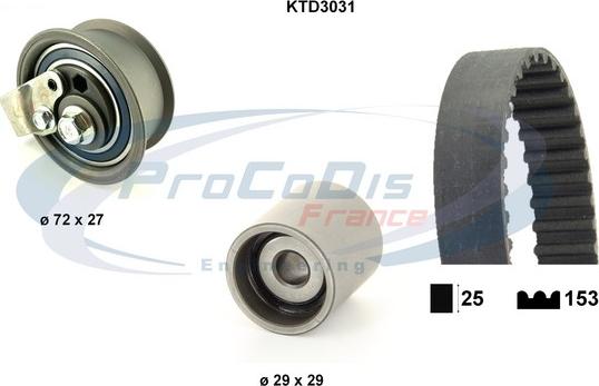 Procodis France KTD3031 - Комплект зубчатого ремня ГРМ autospares.lv