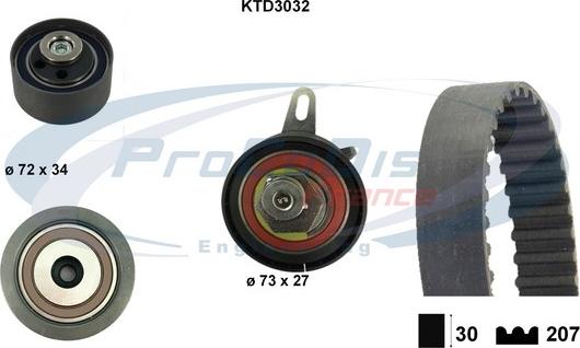 Procodis France KTD3032 - Комплект зубчатого ремня ГРМ autospares.lv