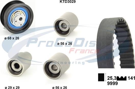 Procodis France KTD3029 - Комплект зубчатого ремня ГРМ autospares.lv