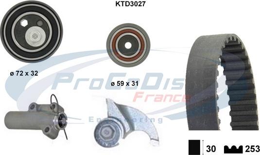 Procodis France KTD3027 - Комплект зубчатого ремня ГРМ autospares.lv