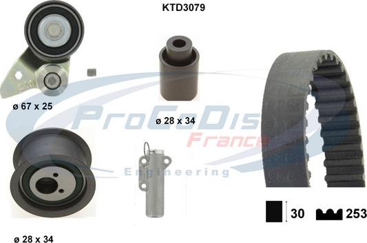 Procodis France KTD3079 - Комплект зубчатого ремня ГРМ autospares.lv