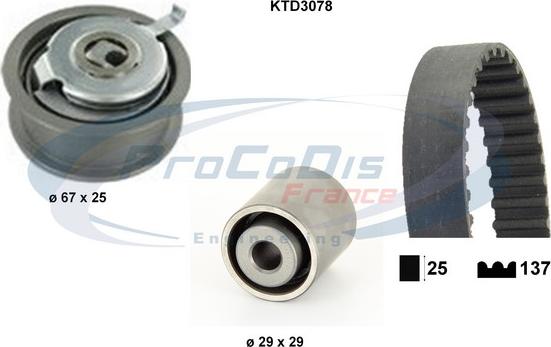 Procodis France KTD3078 - Комплект зубчатого ремня ГРМ autospares.lv