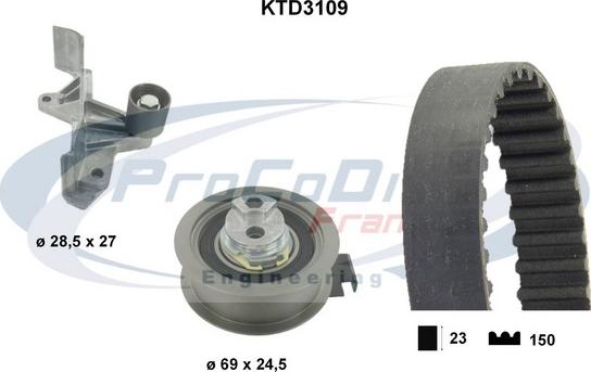 Procodis France KTD3109 - Комплект зубчатого ремня ГРМ autospares.lv